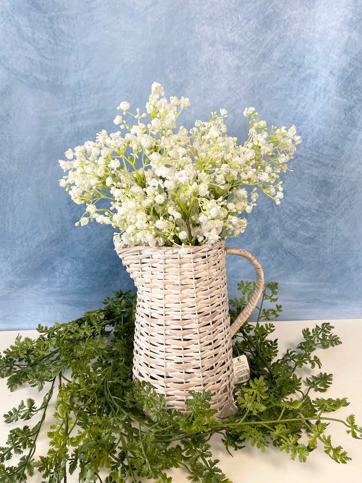 Whitewash Woven Pitcher