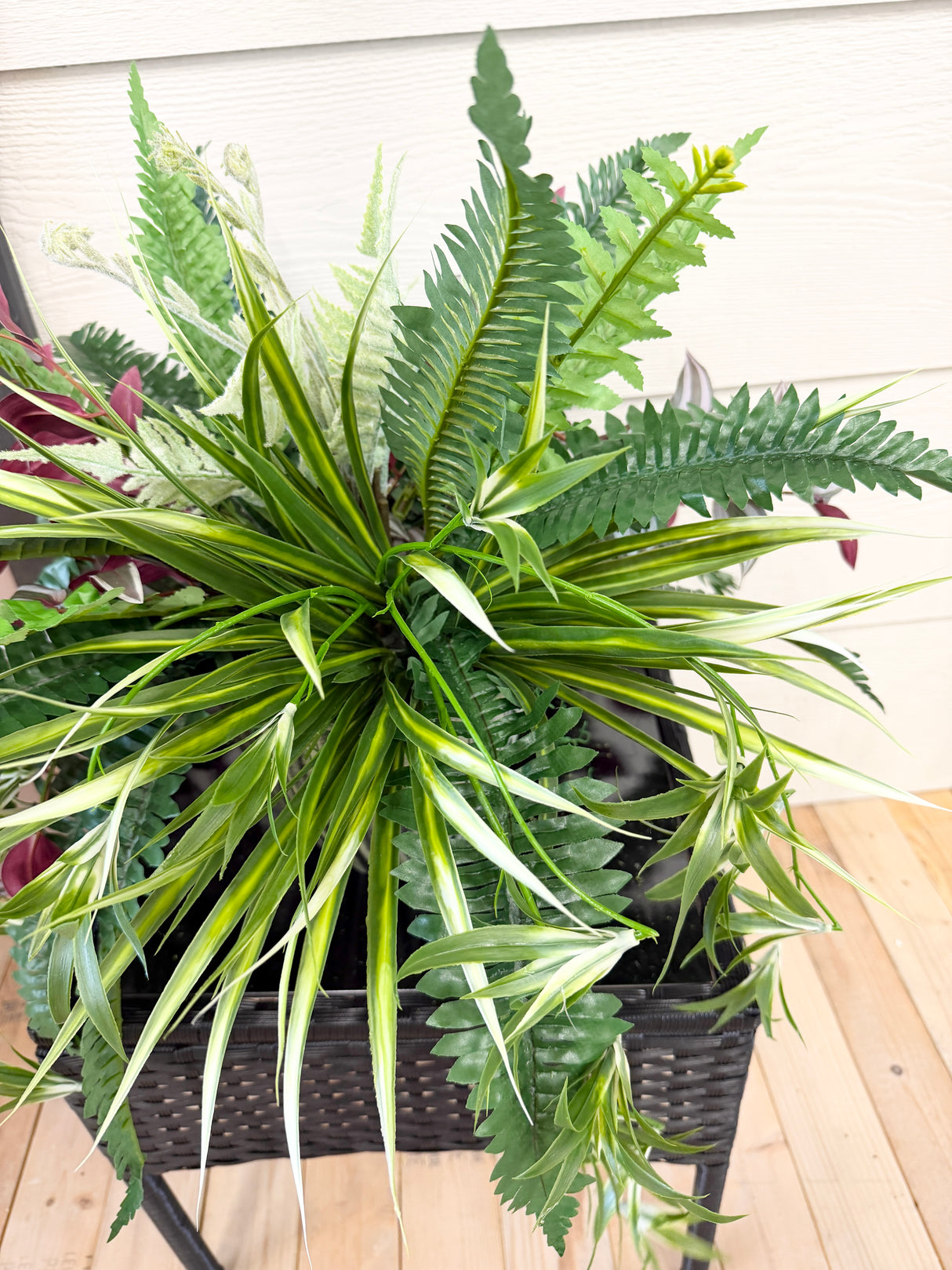 27" UV Protected Burgundy Falls Porch Pot