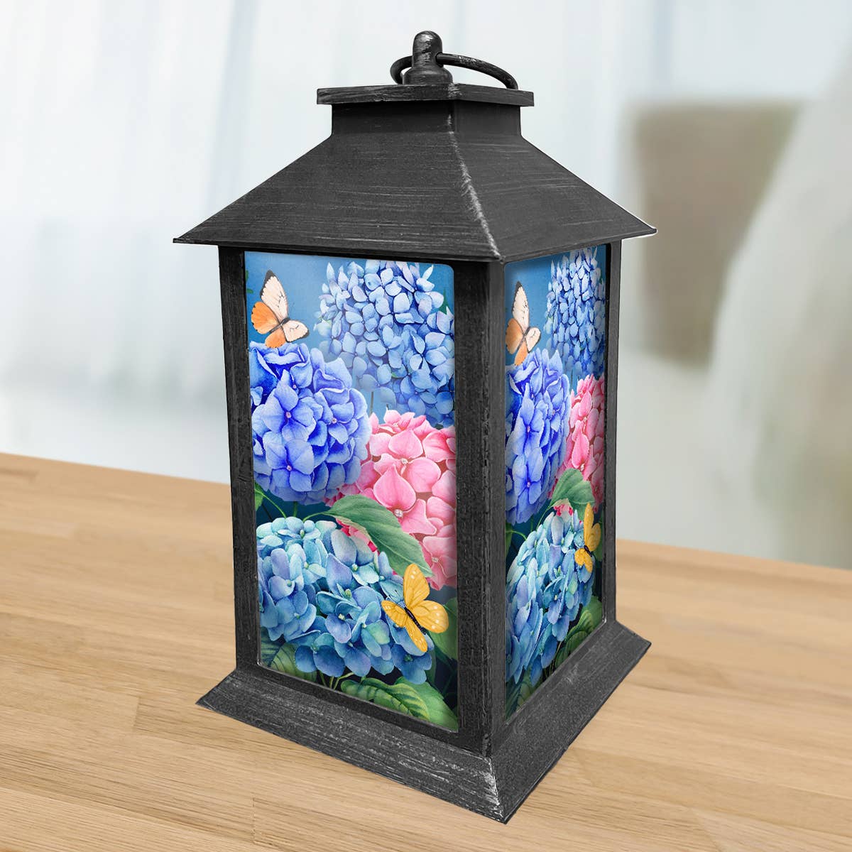 Colorful Hydrangeas Lantern