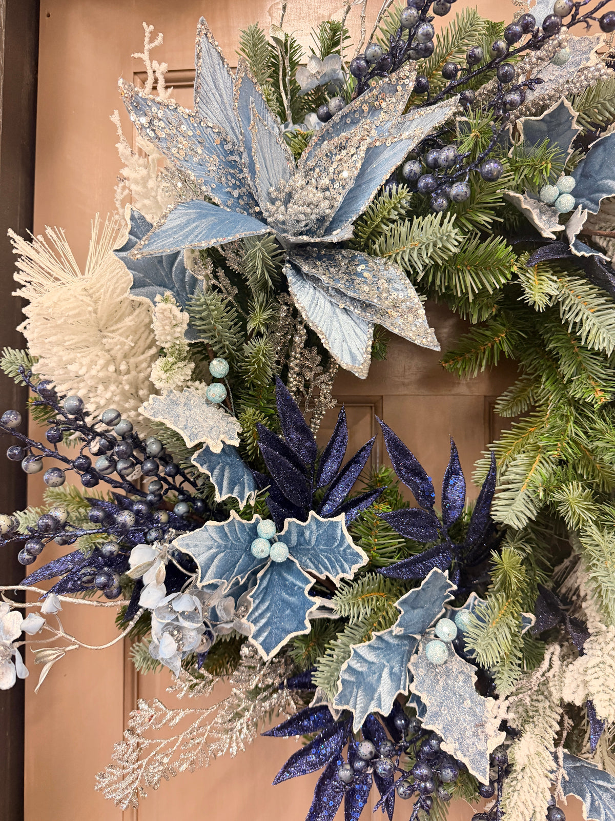 27" Silver Ice Cascade Wreath