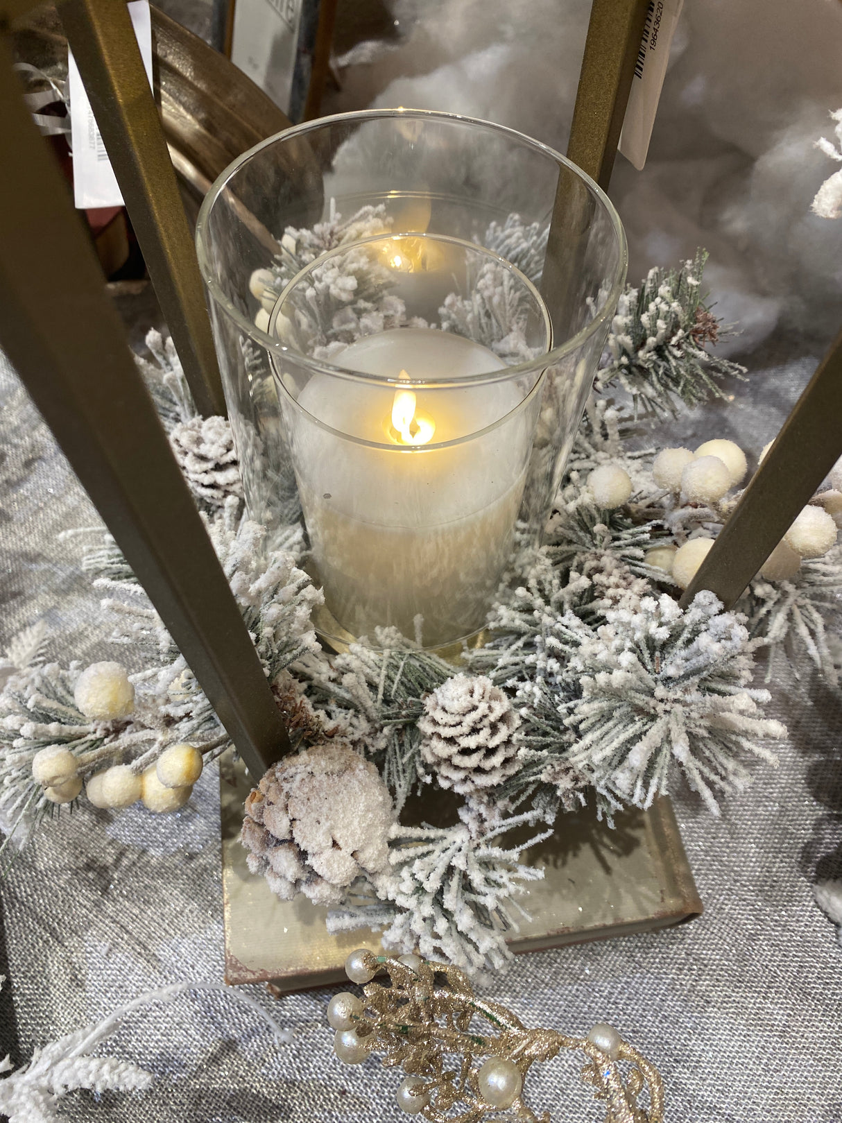 11.5" Winter Fest Pine Candle Ring