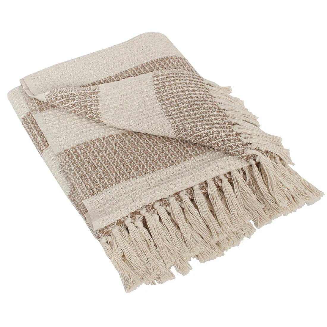 Indoor/Outdoor Beautiful Beige Throw Blanket