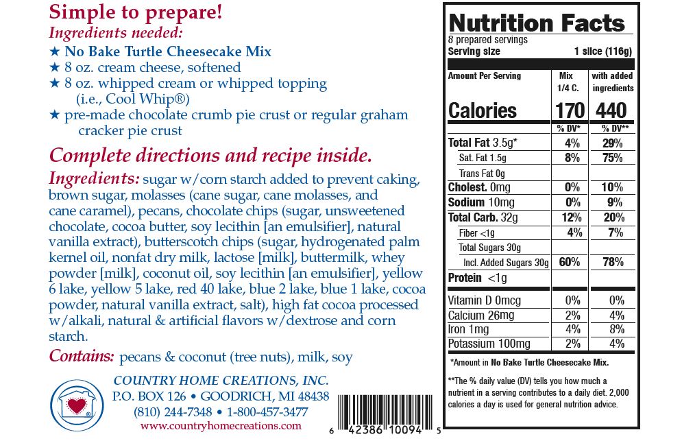 No Bake Turtle Cheesecake Mix