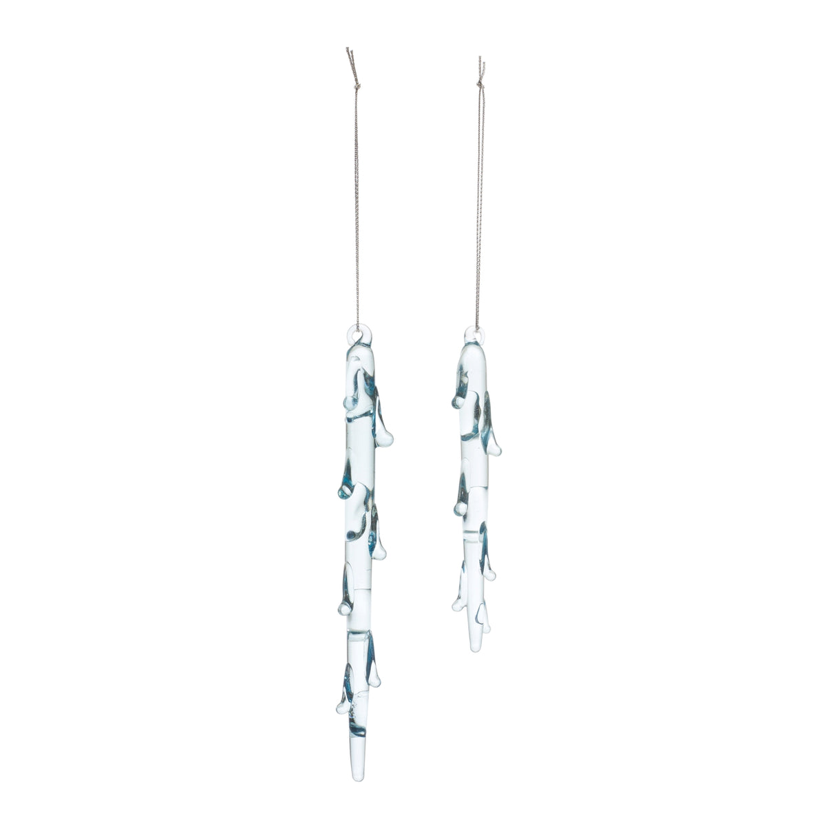 Ice Storm Glass Ornament Set of 2