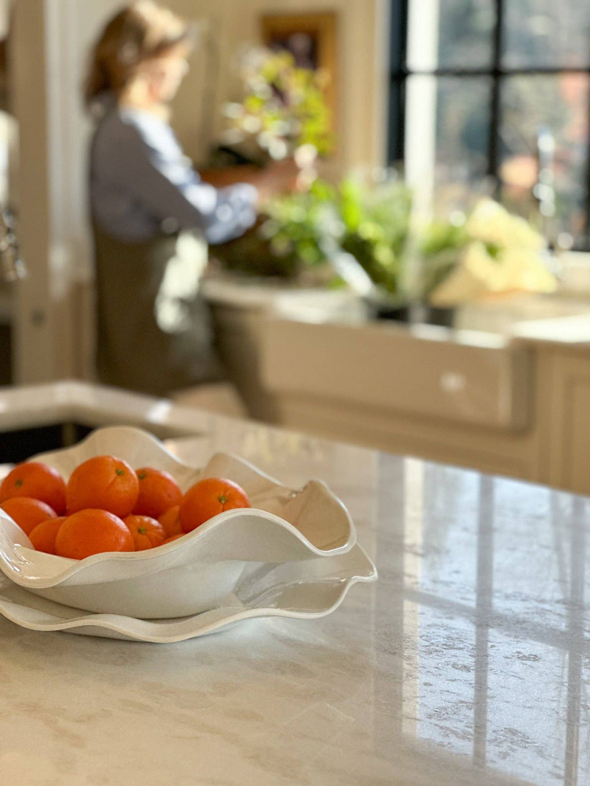 Large Wavy Melamine Serving Bowl