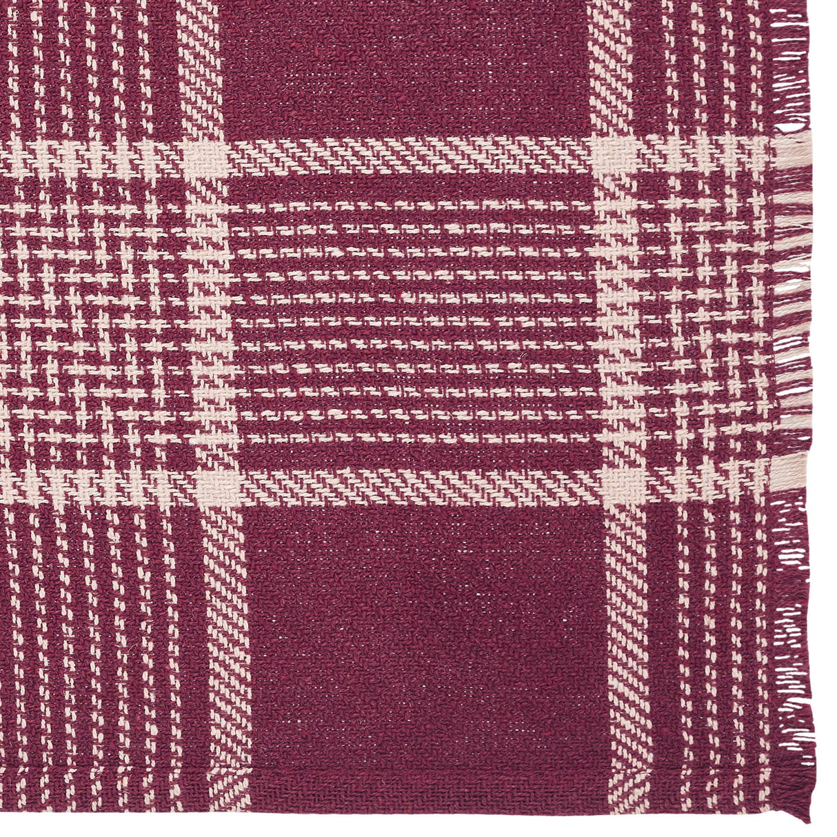 Eston Burgundy Tan Plaid Runner