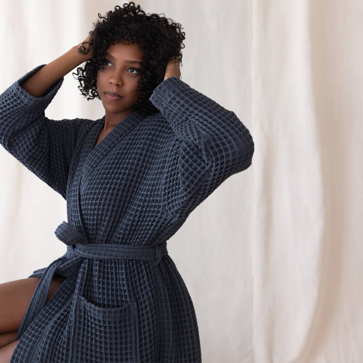 Sage Luxurious Waffle Bathrobe / 3XL