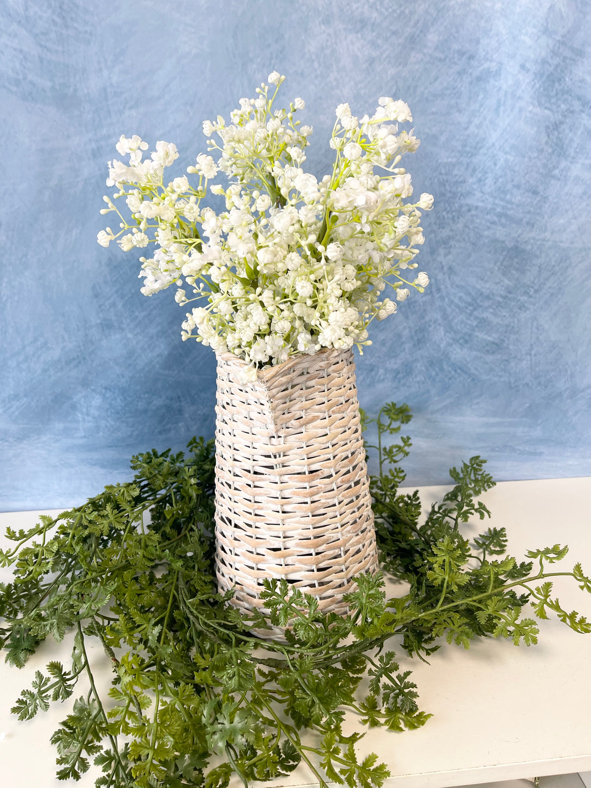 Whitewash Woven Pitcher