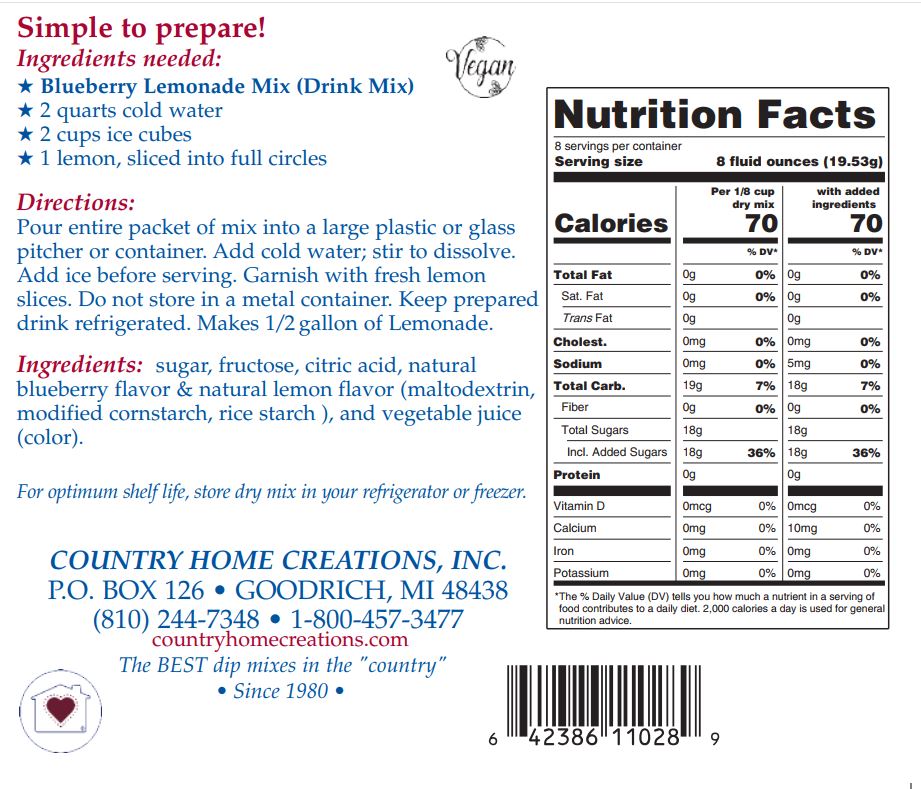Blueberry Lemonade Drink Mix