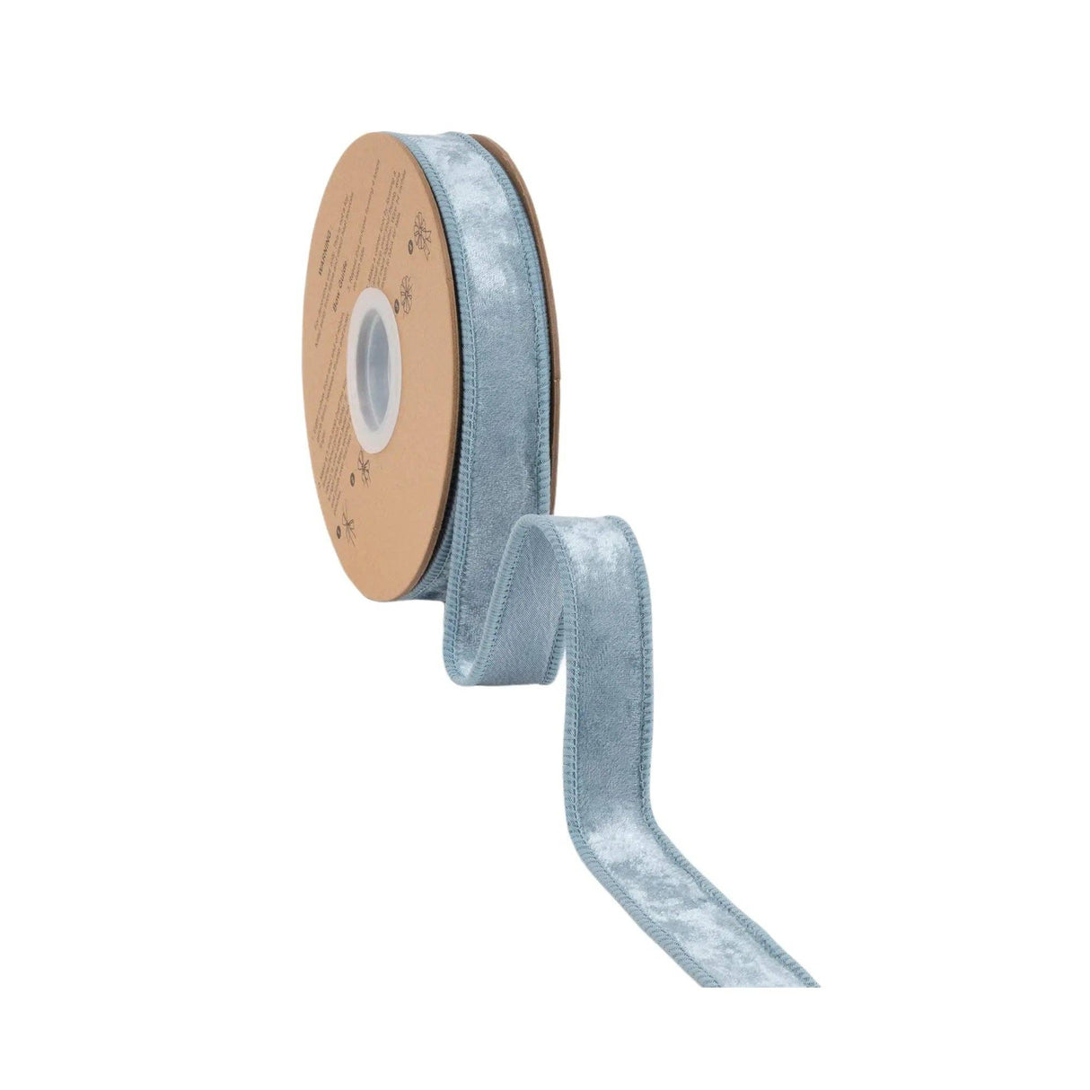 1" French Blue Wired Heritage Velvet Ribbon Bolt