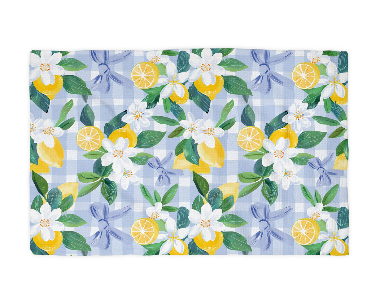 Blue Plaid Citrus Tea Towel