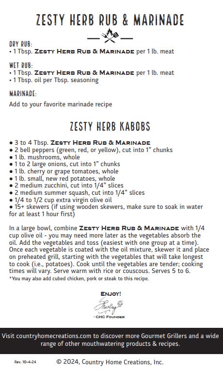 Zesty Herb Gourmet Grillers