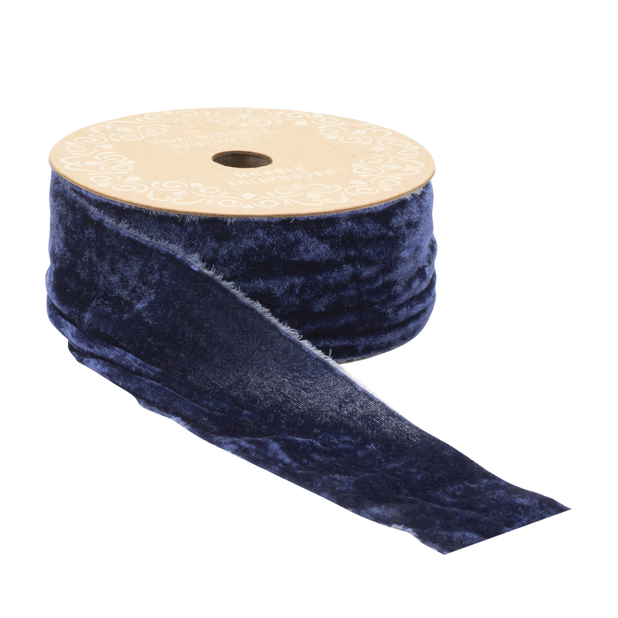 2" Navy Raw Edge Velvet Ribbon Bolt