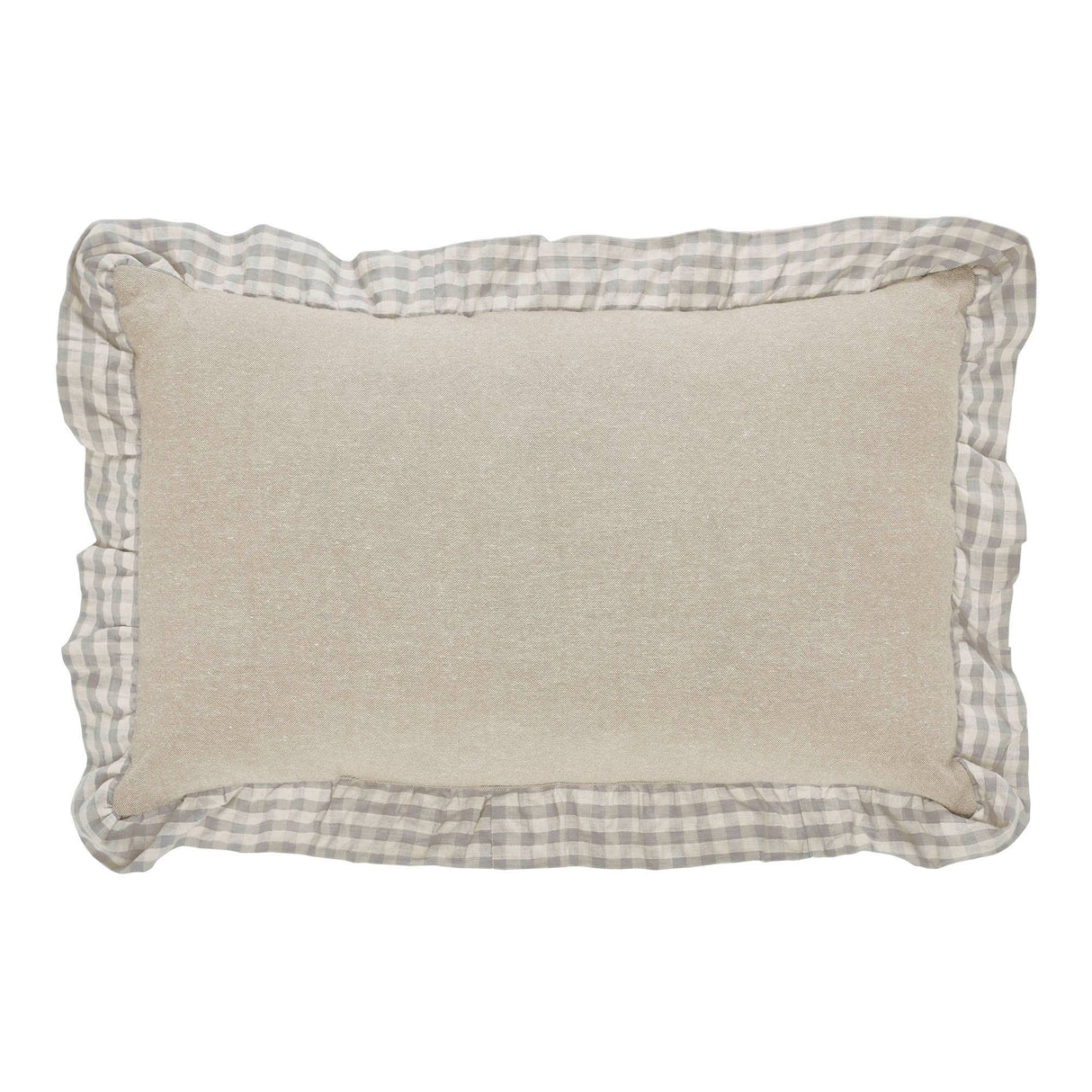 Give Thanks Gingham Ruffled Throw Pillow