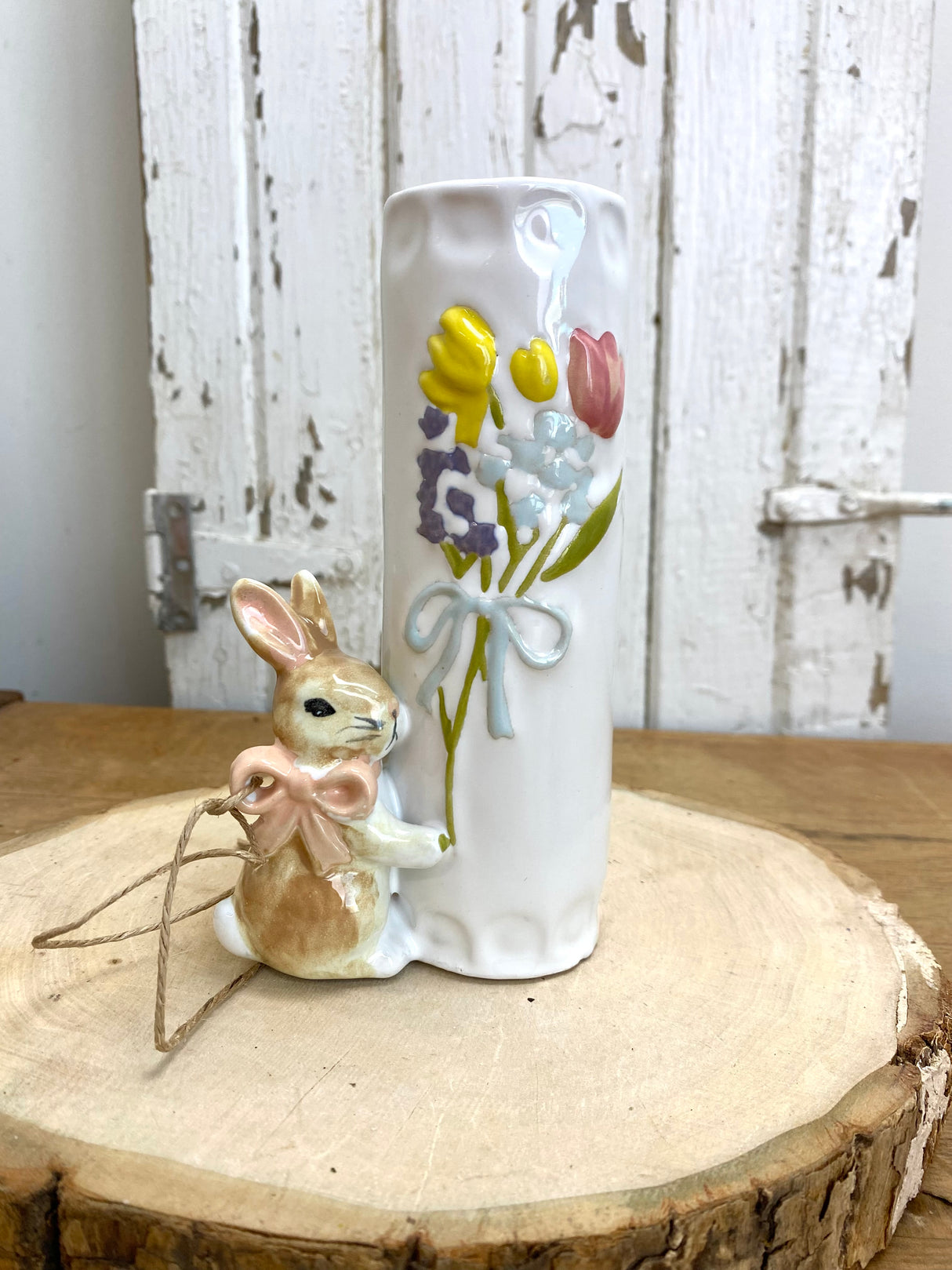 Pink Bow Bunny Bunny Bud Vase