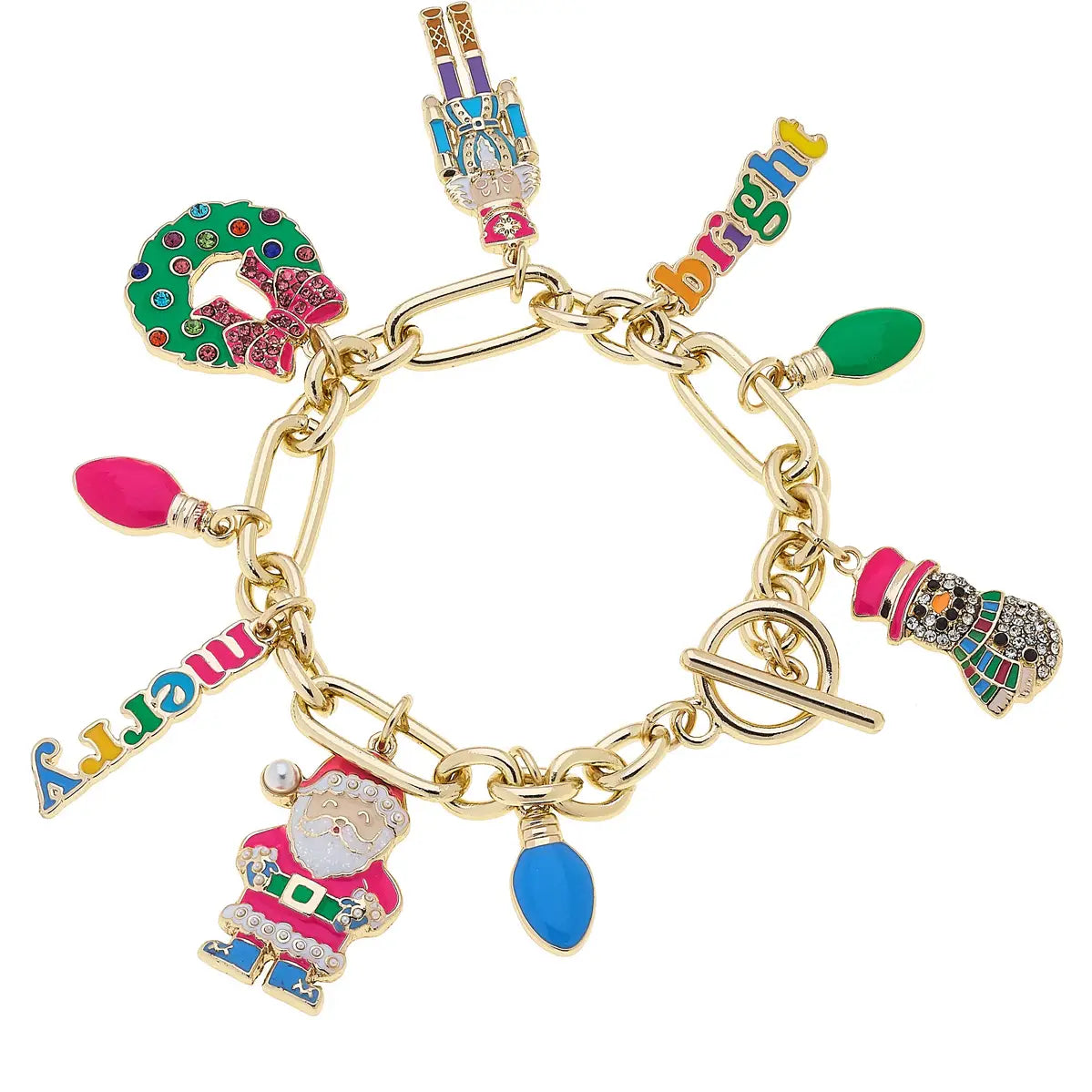 Merry & Bright Enamel Charm Bracelet