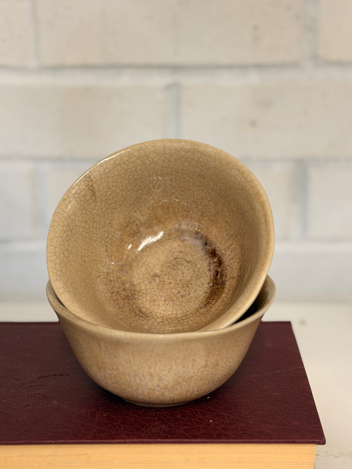 Reactive Crackle Glaze Stoneware Bowl