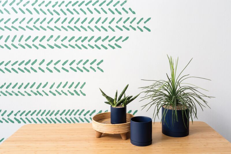 Blue Romey Pot with Saucer -2 Sizes