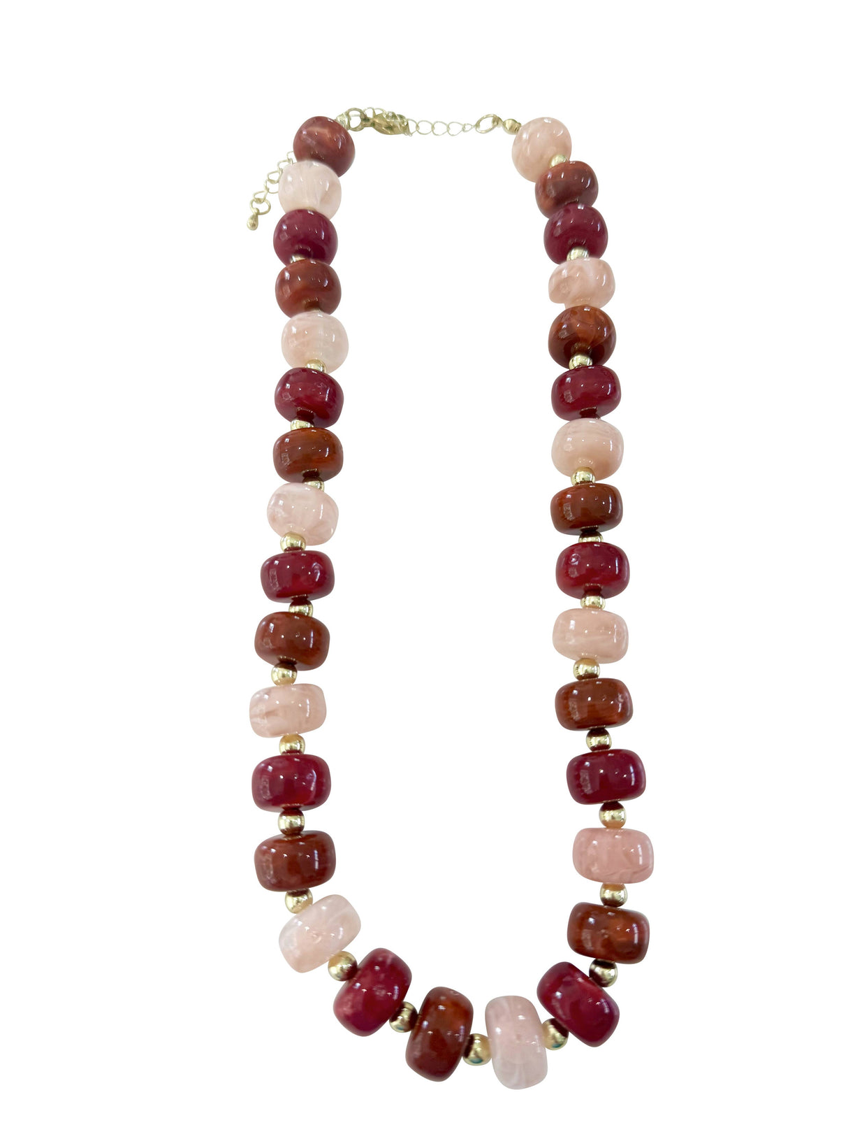 Kenny Maroon Mix Chunky Beaded Necklace