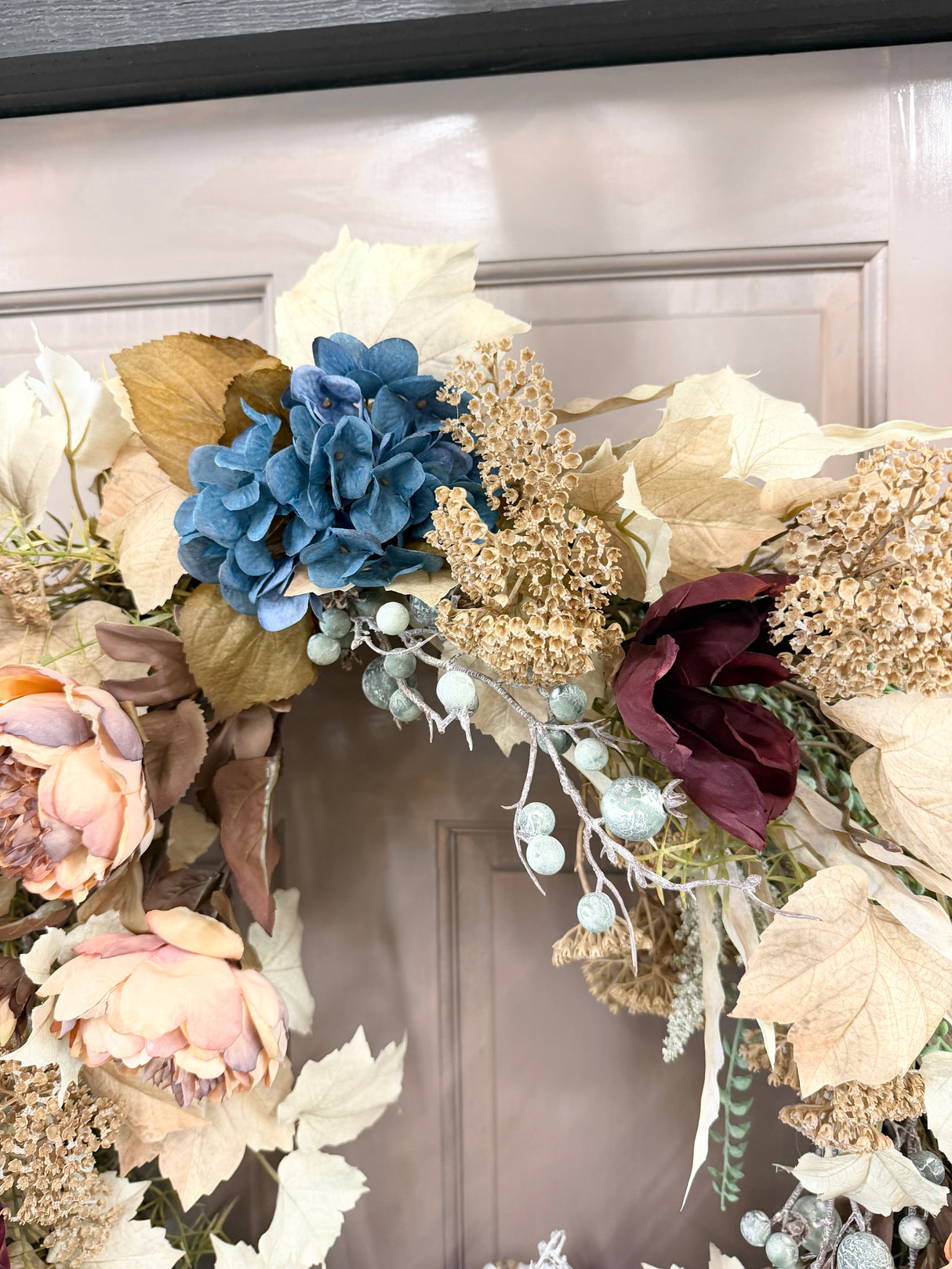 31" Blue Velvet Harvest Wreath