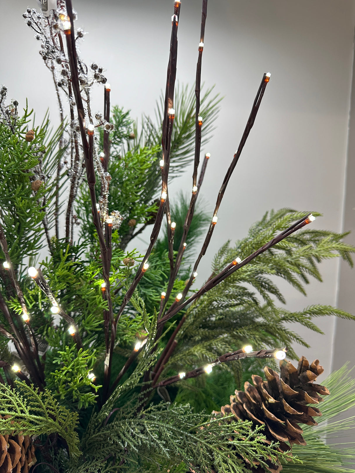 Outdoor Cool White Lighted Branch Set of 3