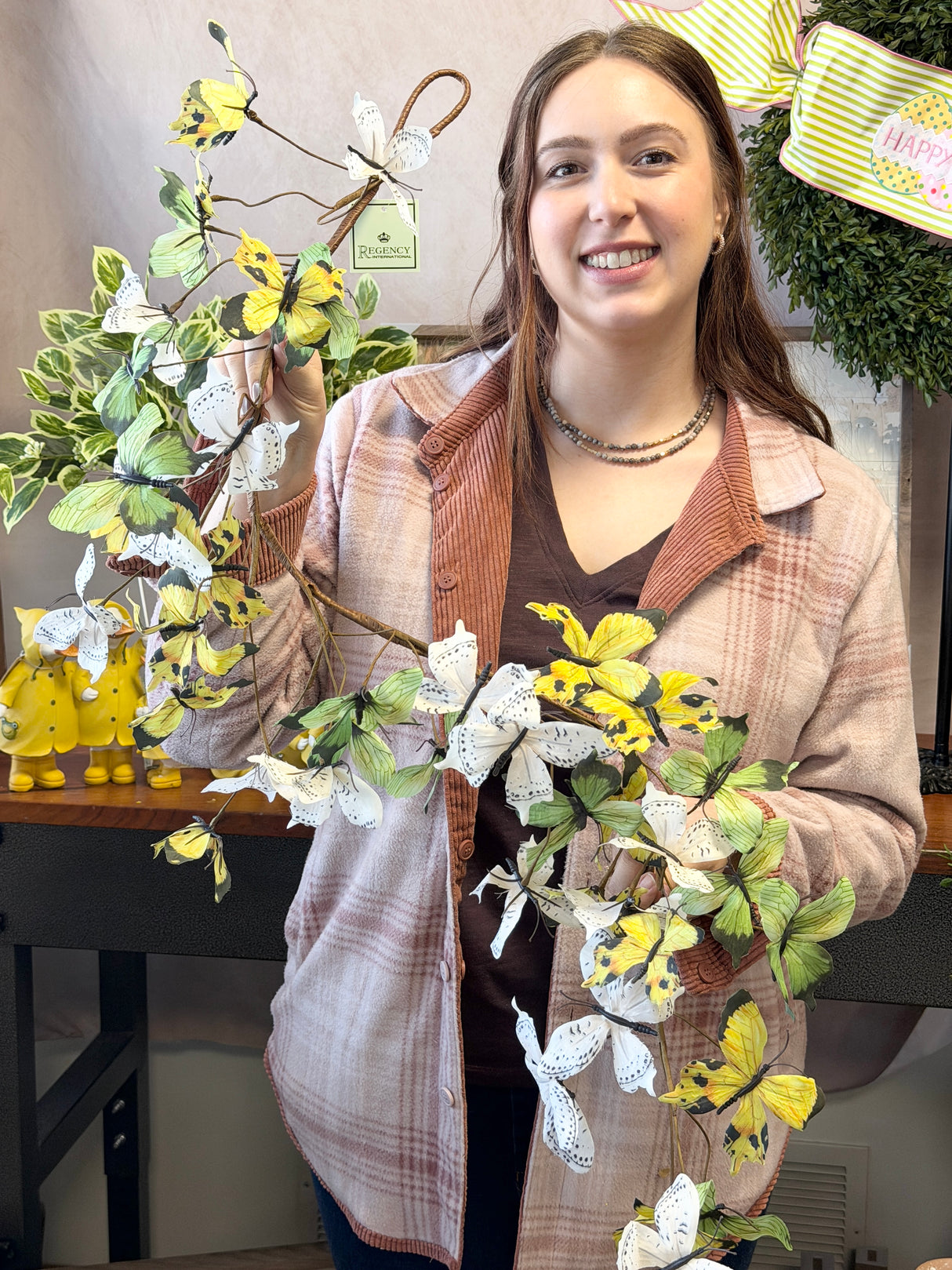 36" Yellow Butterfly Garland
