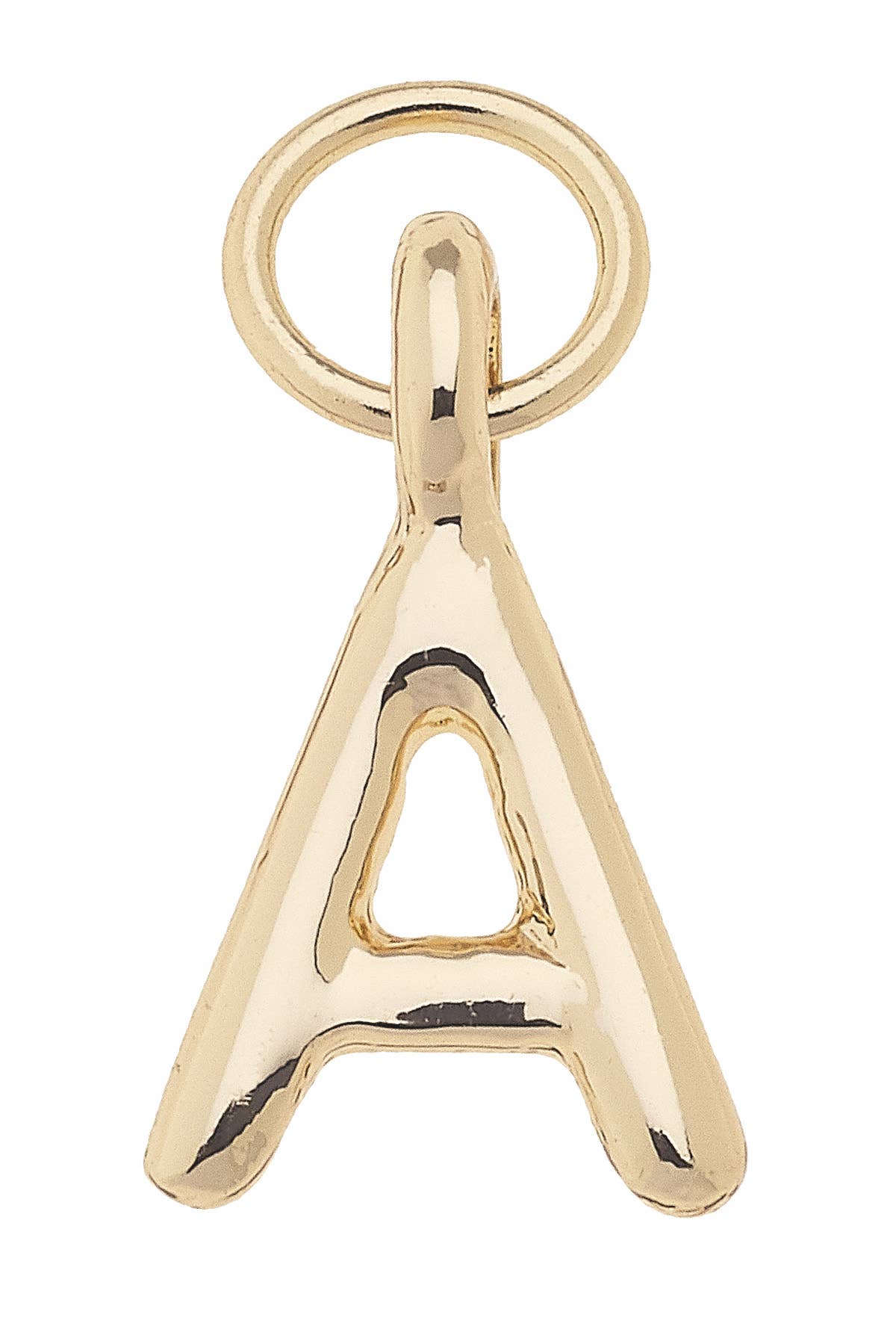 F Mini Initial Charm in Shiny Gold