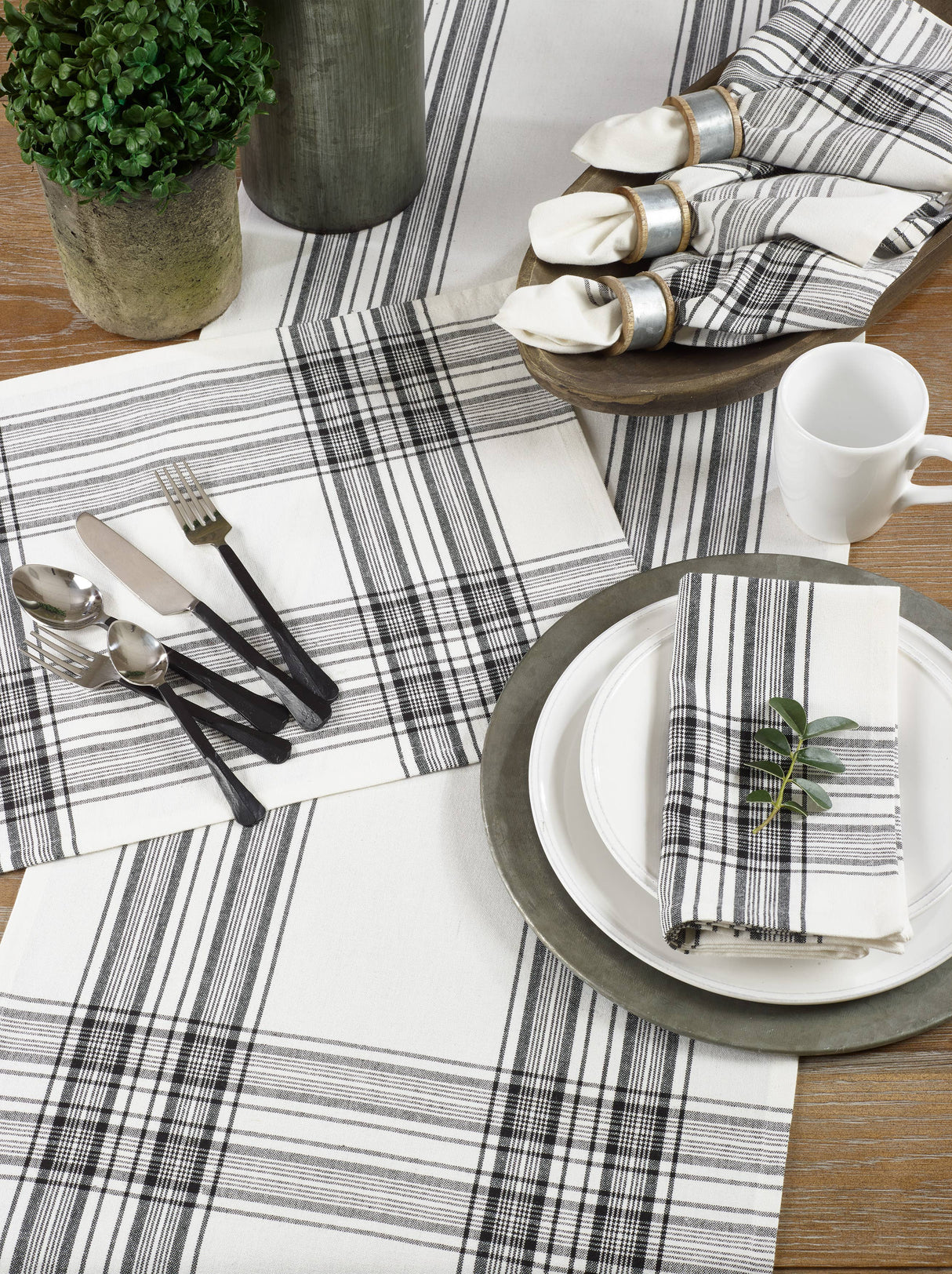 Refined Classic Plaid Table Runner