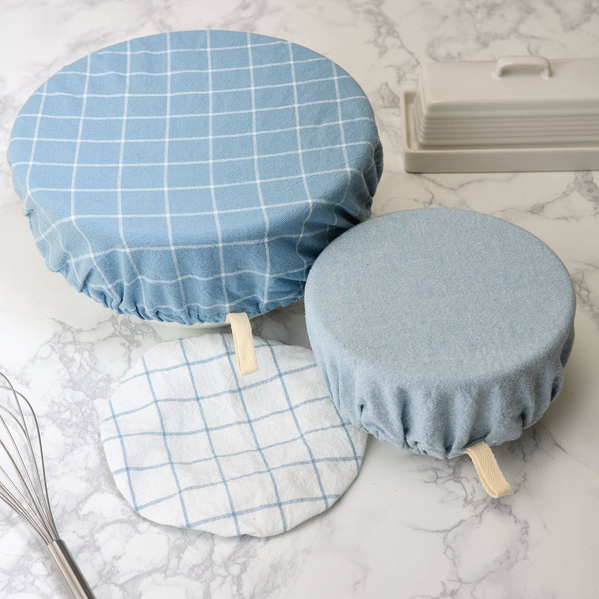 Dusty Blue Dish Covers Set of 3