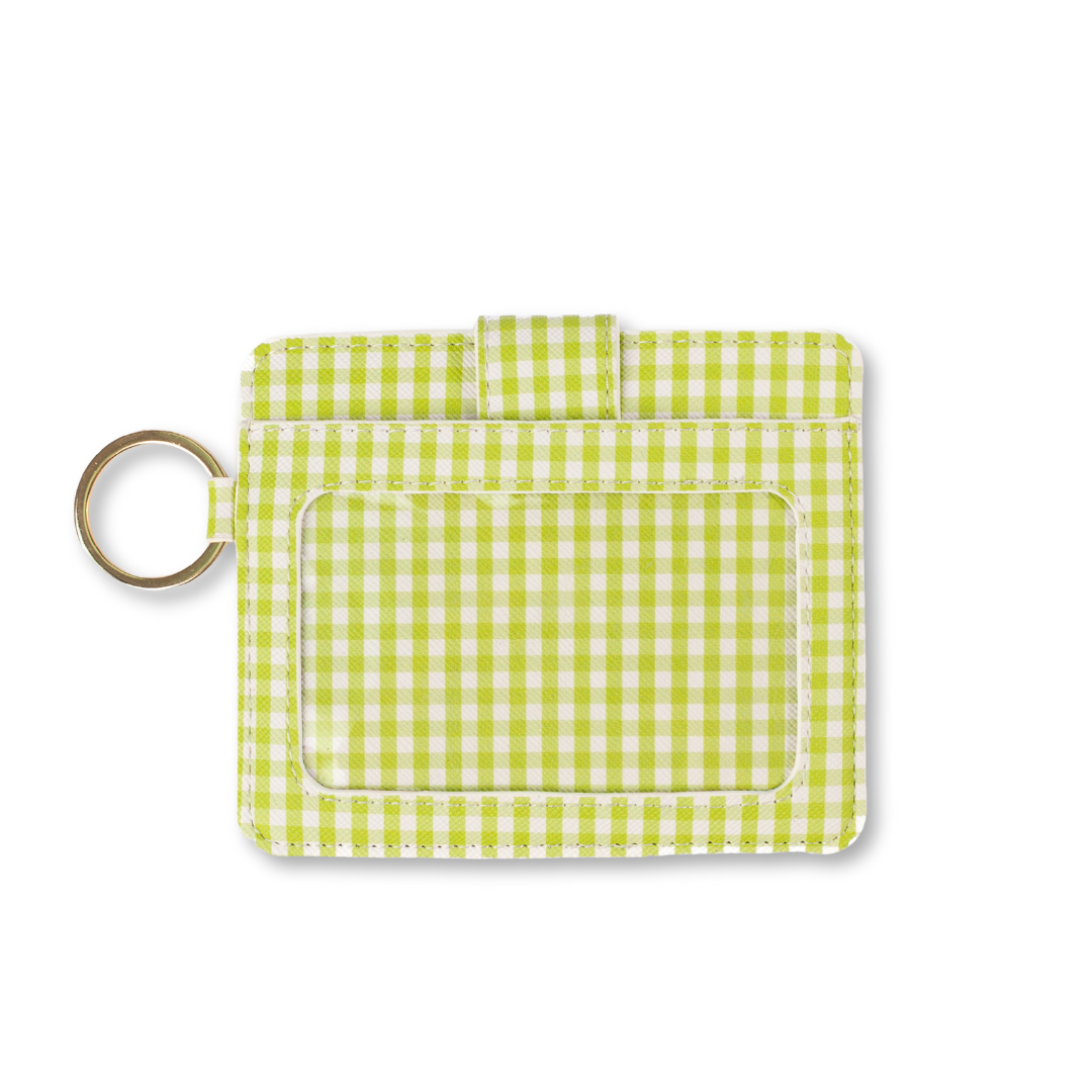 Green Gingham Card Wallet