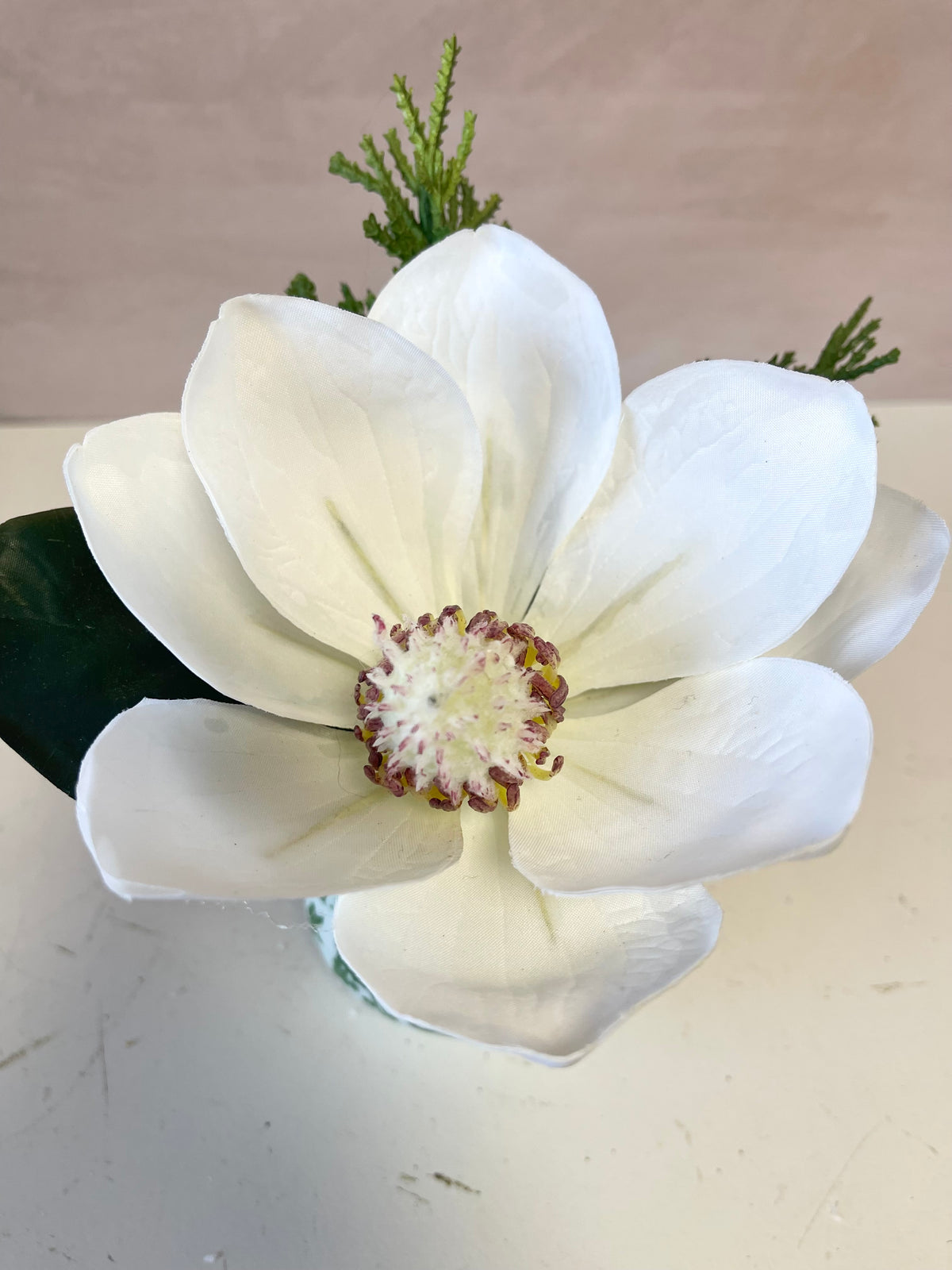 7" Magnolia Centerpiece in Vase