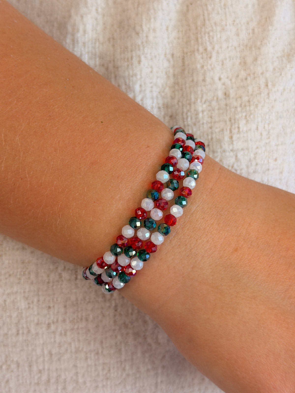 Holiday Mix Stretchy Facet Mila-Mix Bracelet