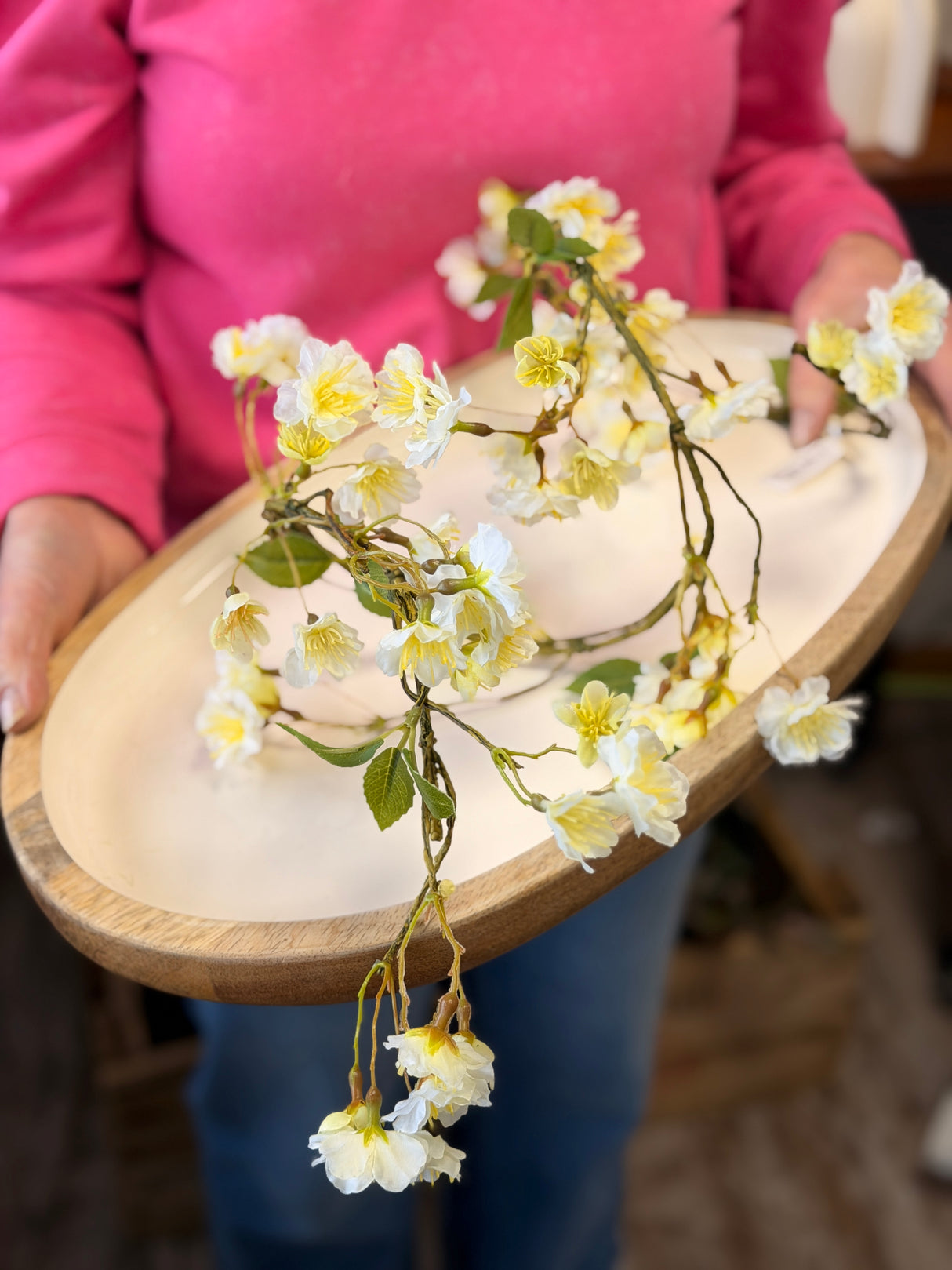 37" Cream Blossom Vine Garland