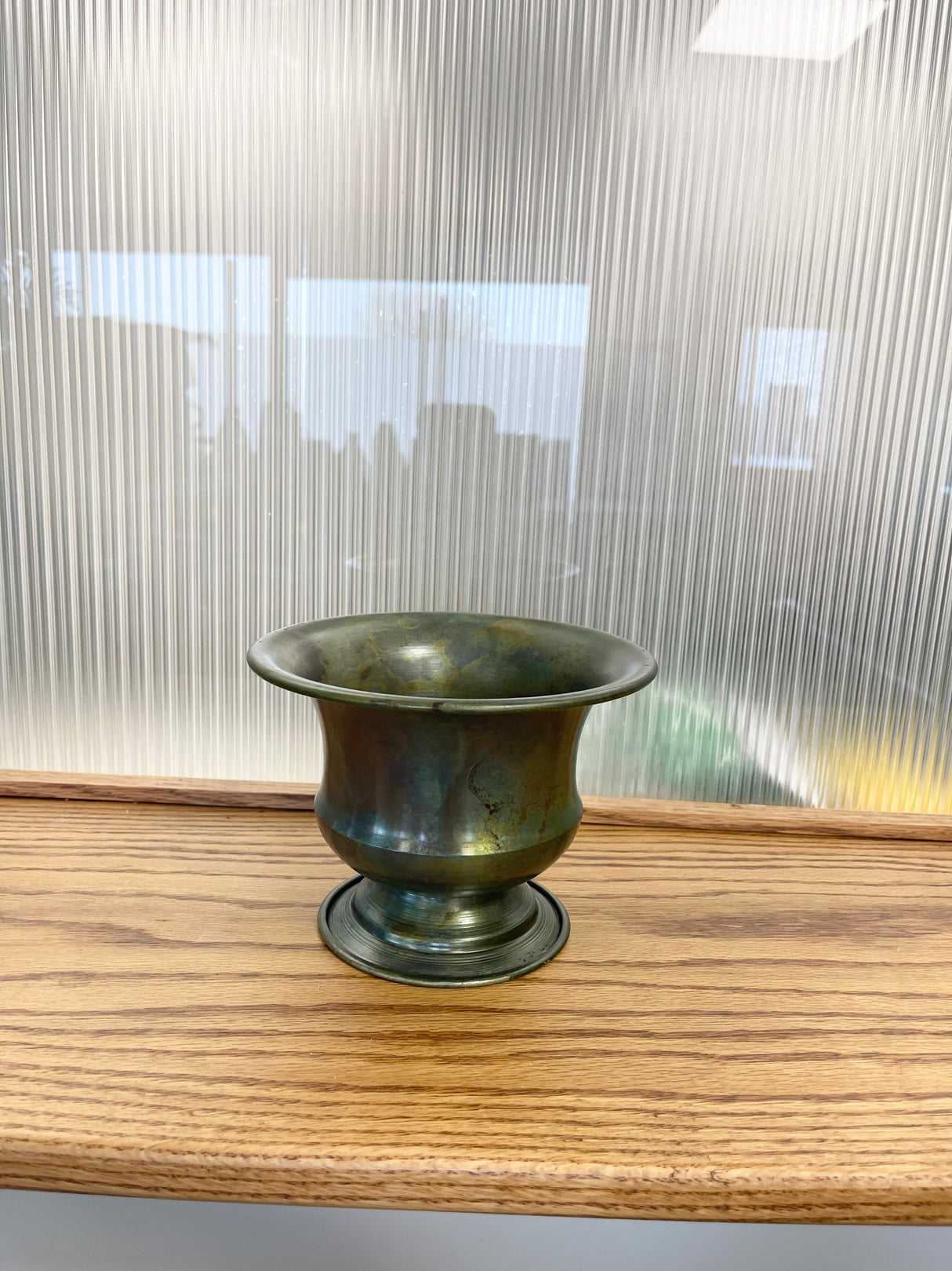 Small Patina Tin Compote Pot