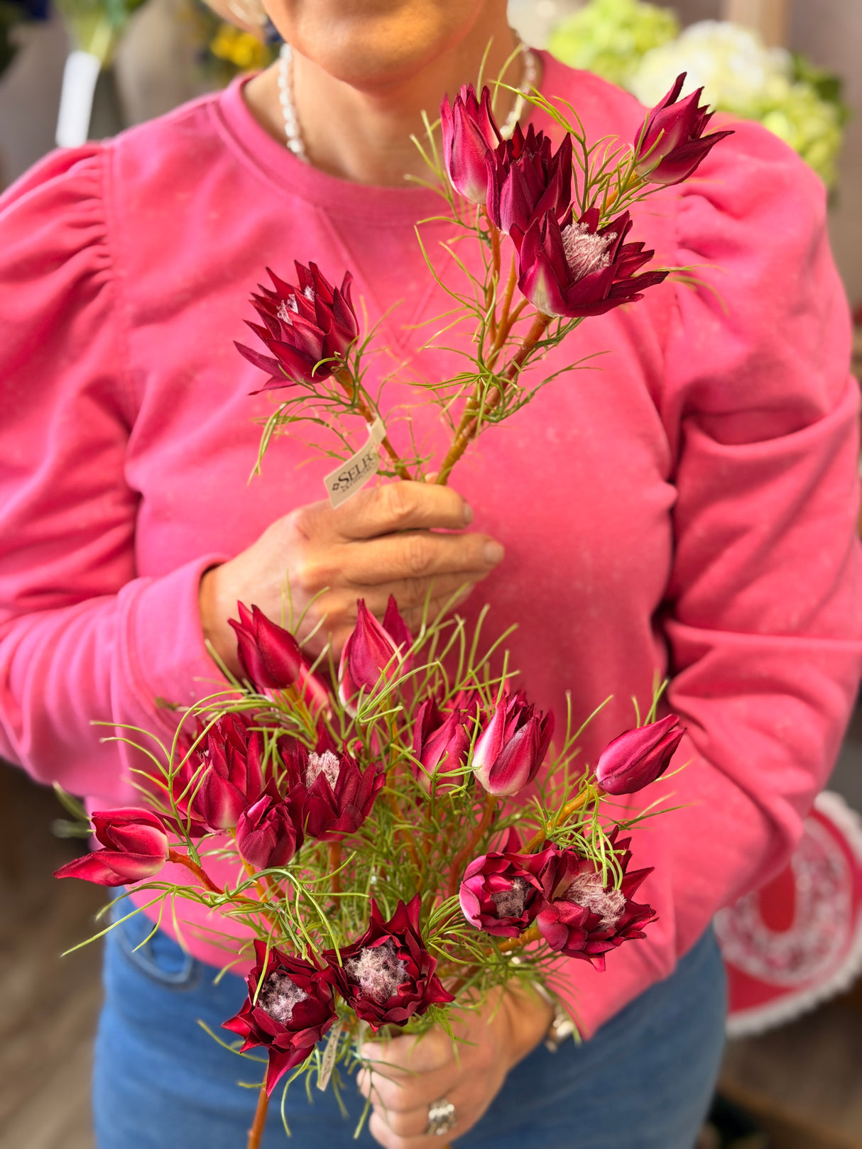 Burgundy Wild Protea Spray