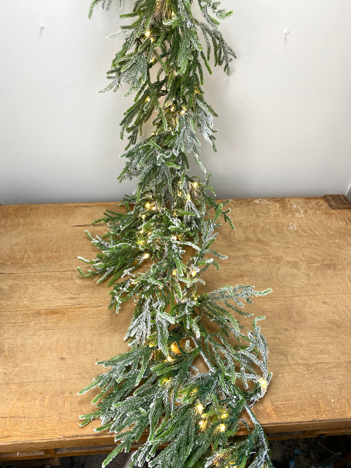 76" Frost Oversized Norfolk Lighted Garland Multi & Warm