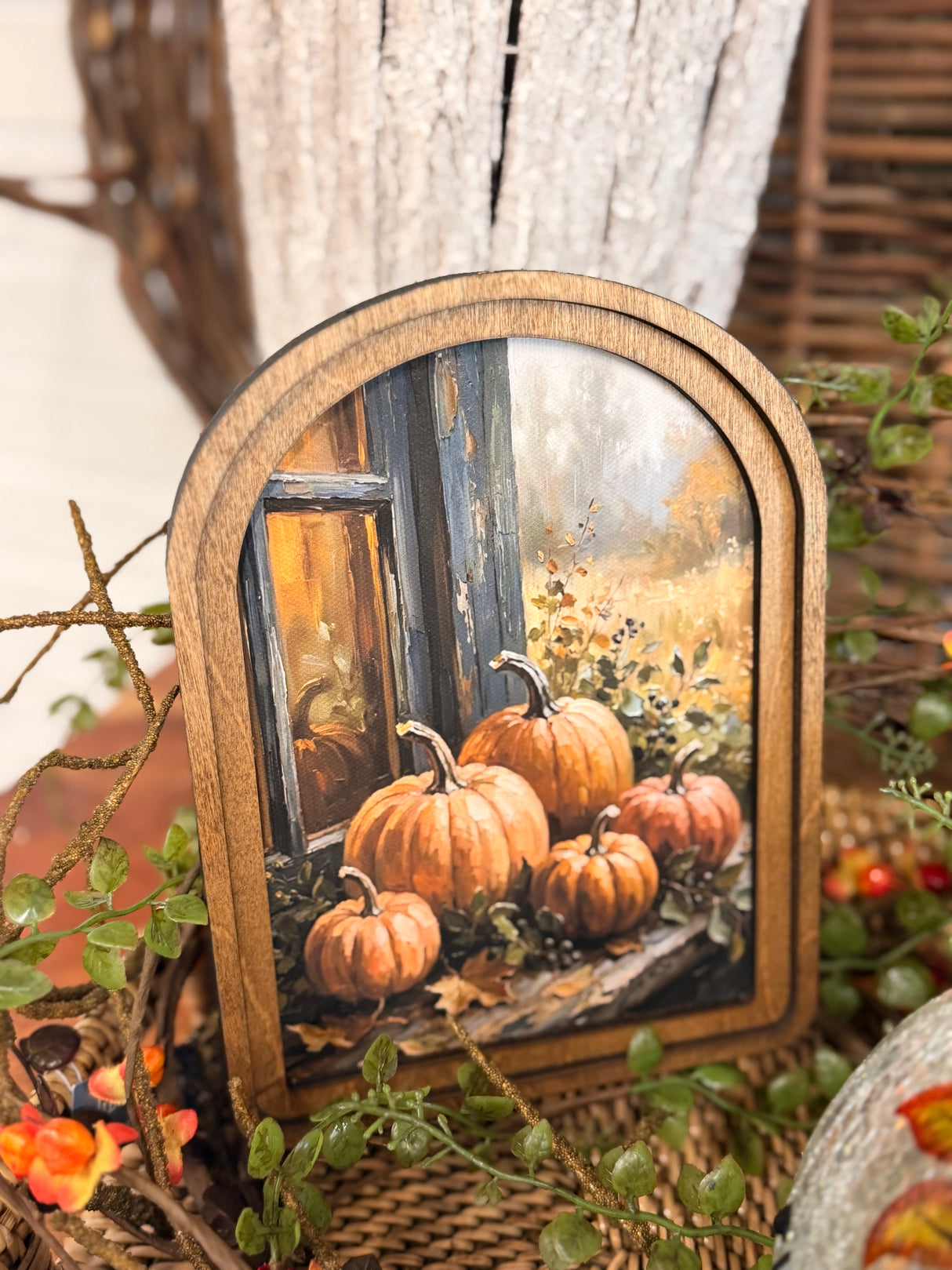 Pumpkin Window Canvas Art Layered Set