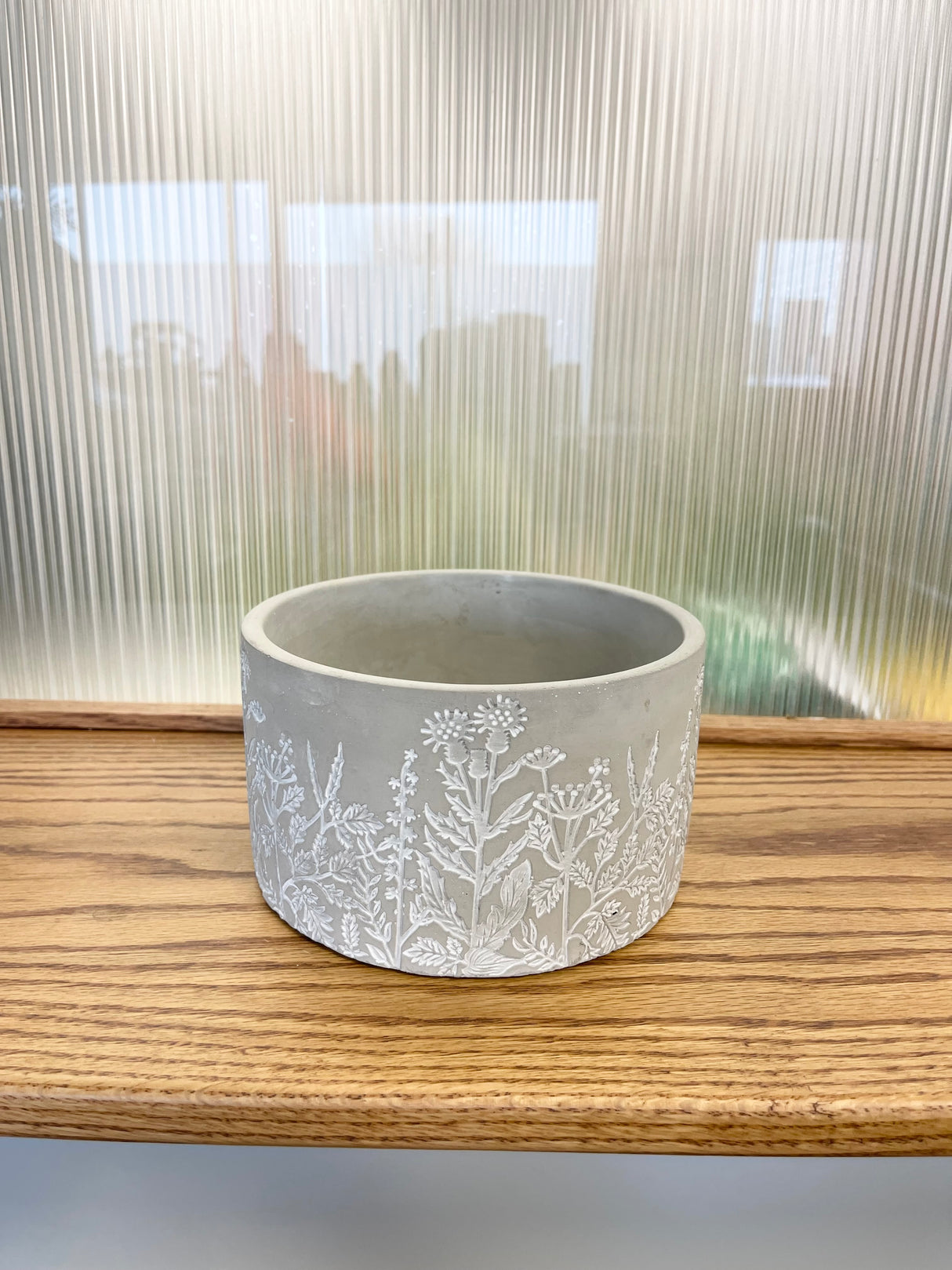 Cement Flower Print Pot