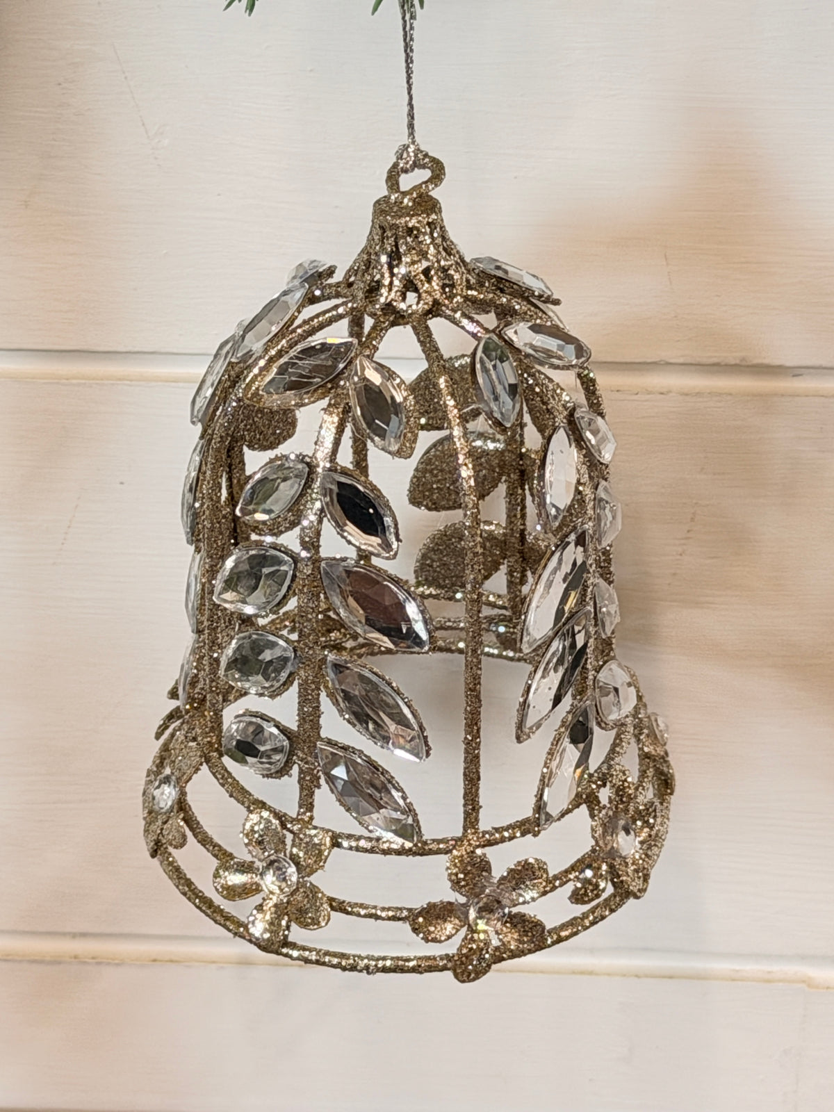 Jewels & Glitter Metal Bell Ornament