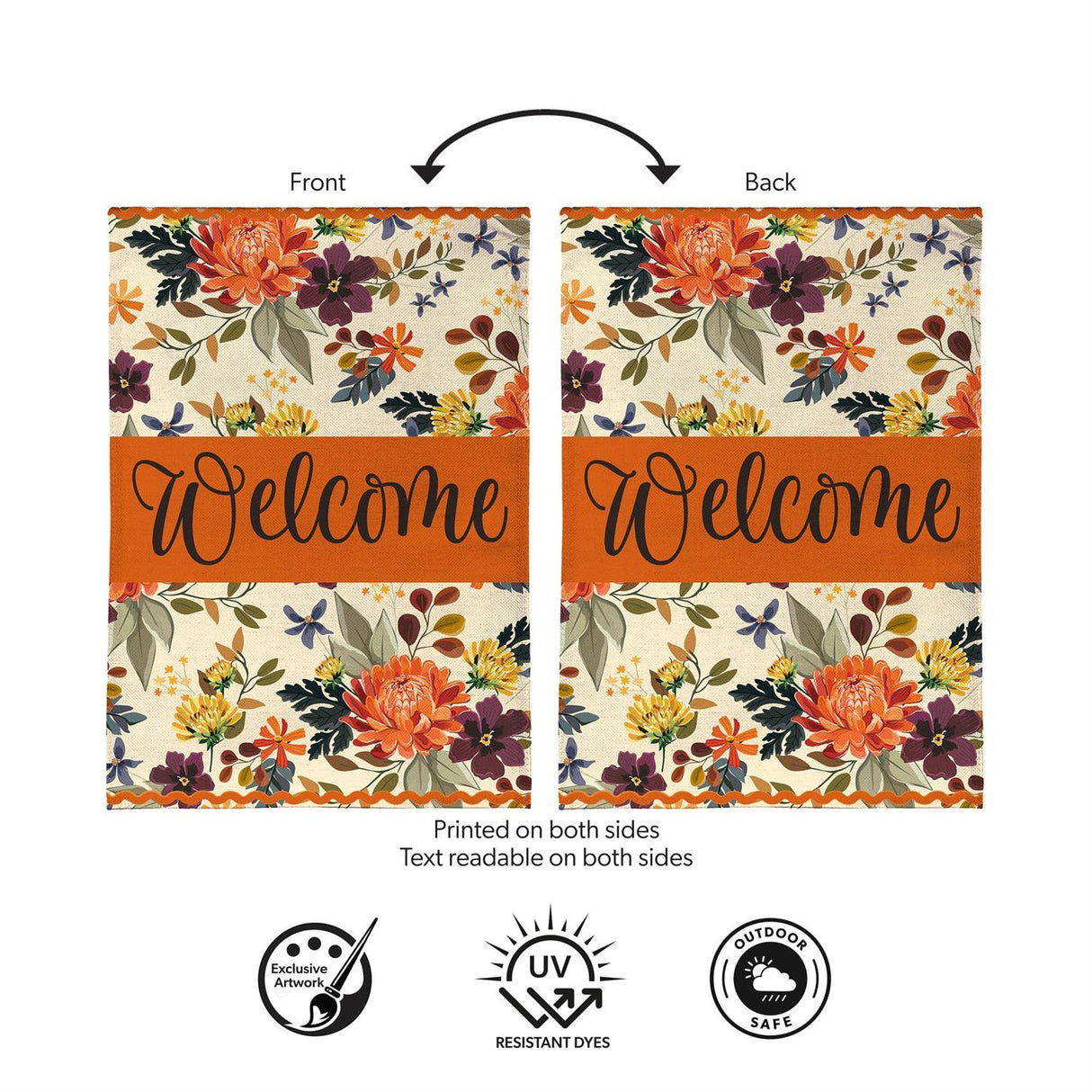 Fall Floral Welcome Garden Flag