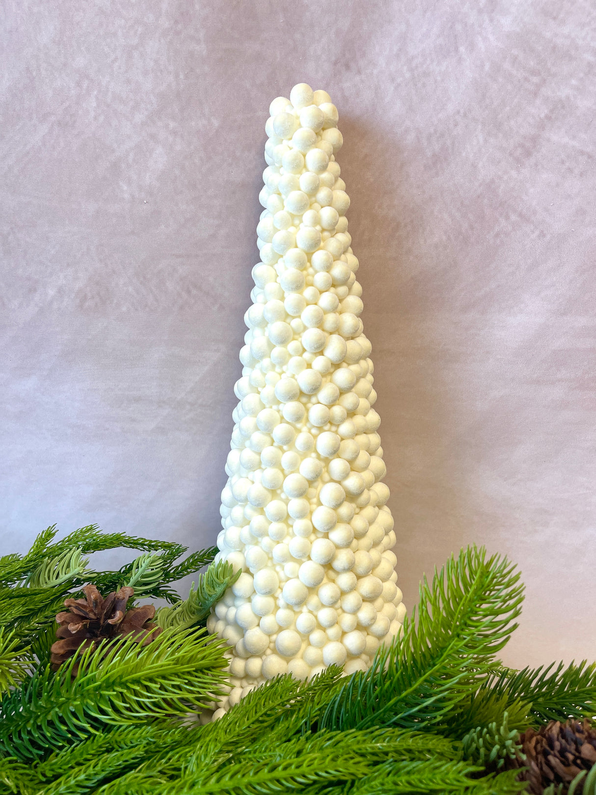 14" Pompom Cone Topiary Tree