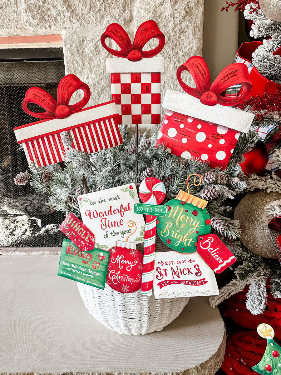 Classic Red & White Gift Stake - 3 Styles