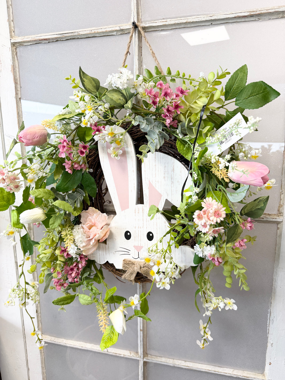 18" Spring Green Bunny Wreath