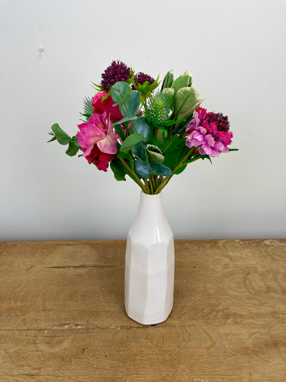 Fuchsia Real Touch Scabiosa & Lisianthus Bundle