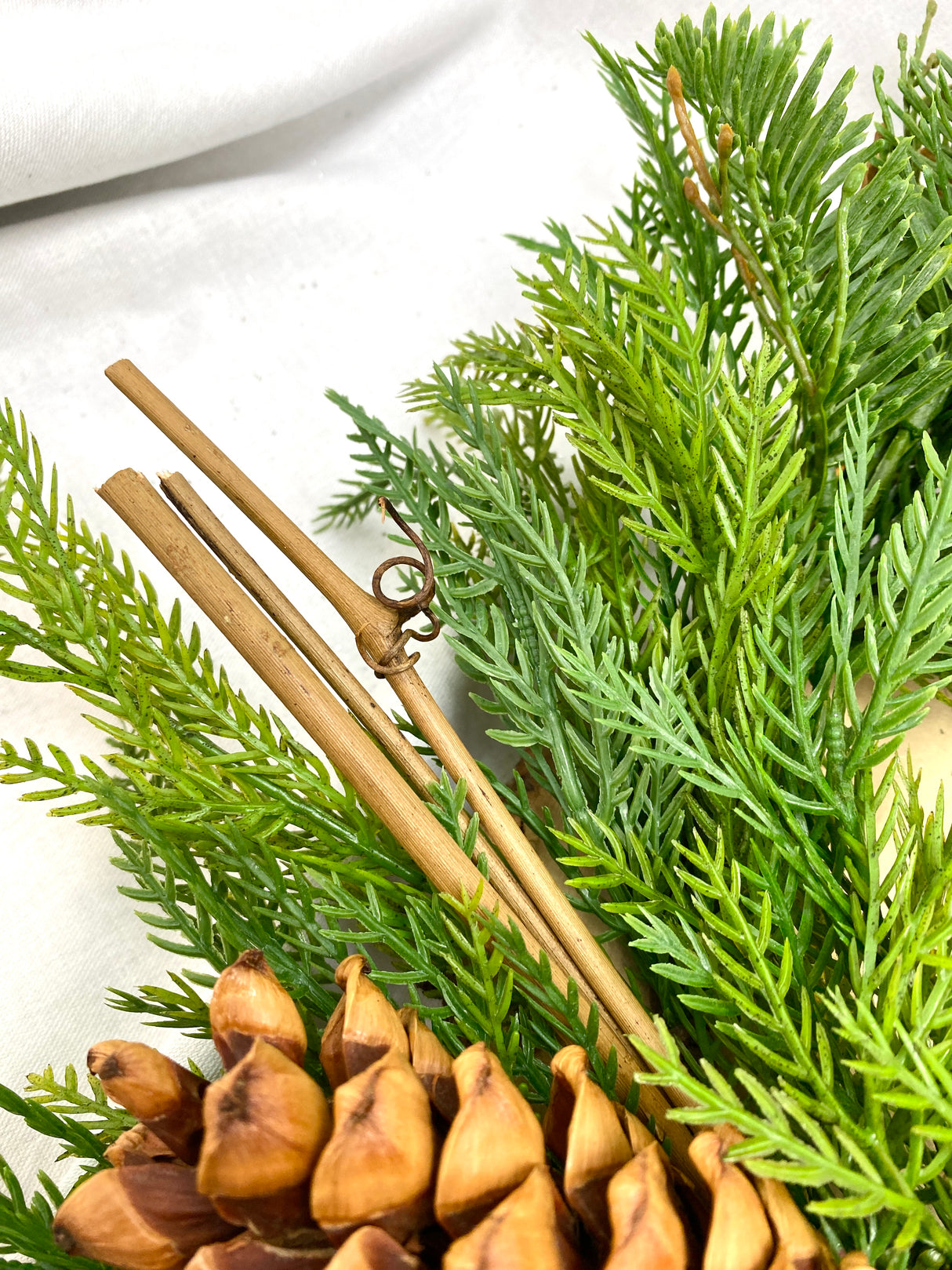 22" Real Touch Fine Pine Candle Ring