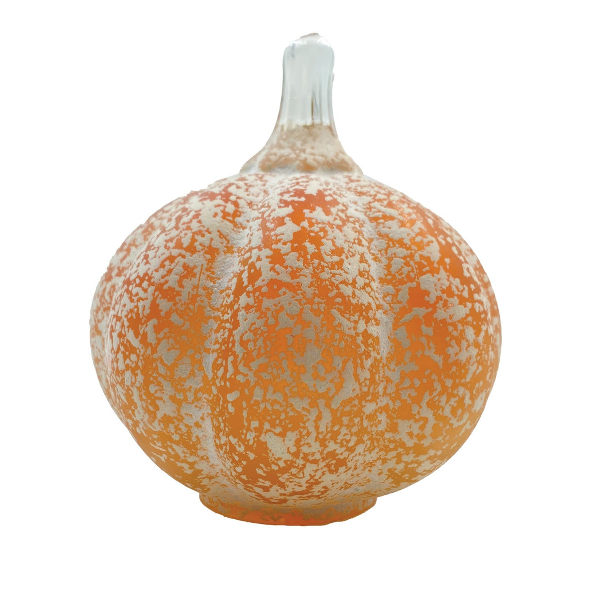 Orange Hand-Blown Glass Pumpkin
