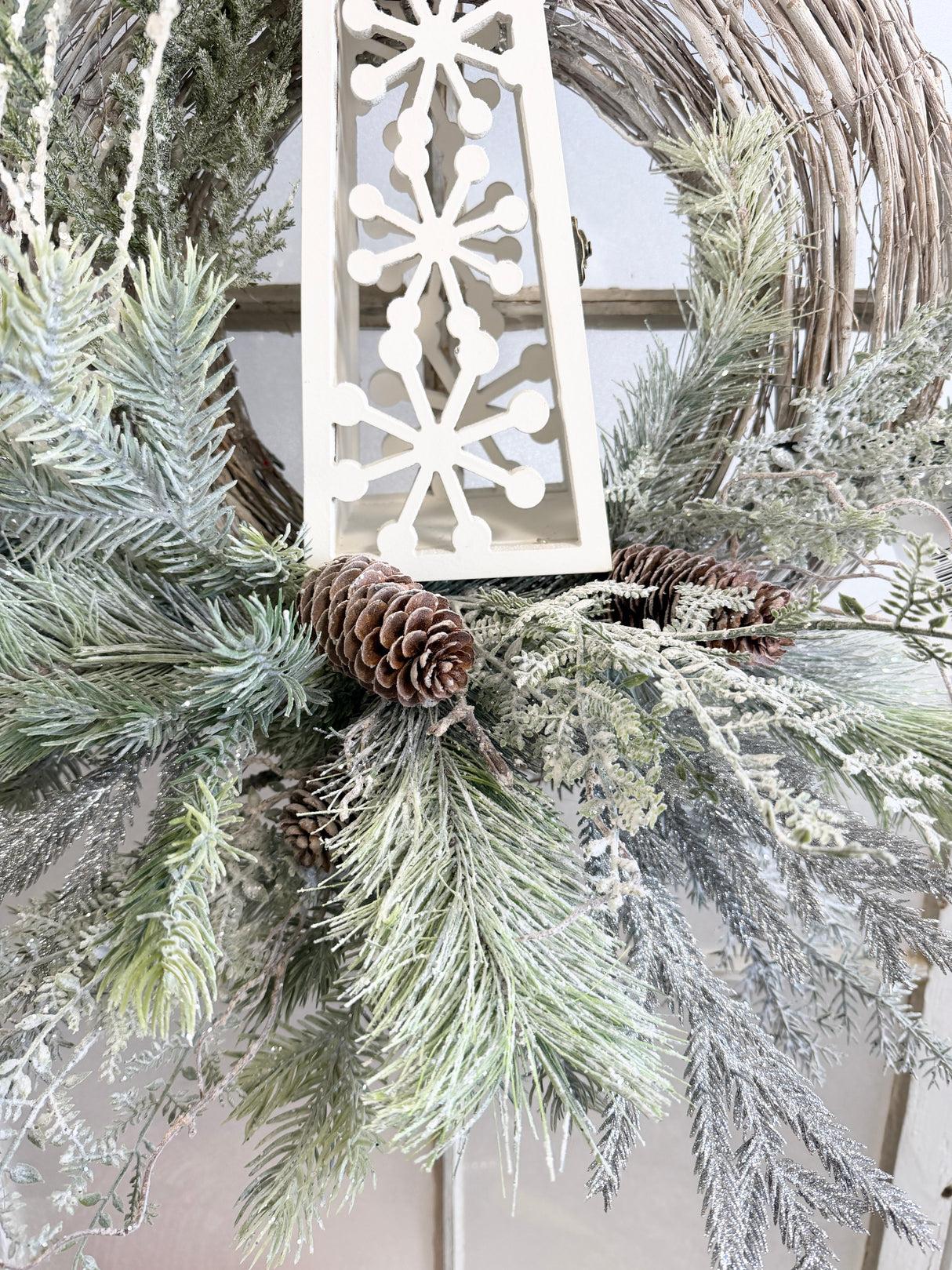 24" All Is Bright Lantern Wreath