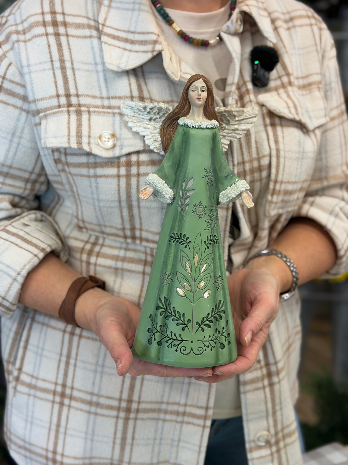 Shades of Emerald Angel Garden Statue