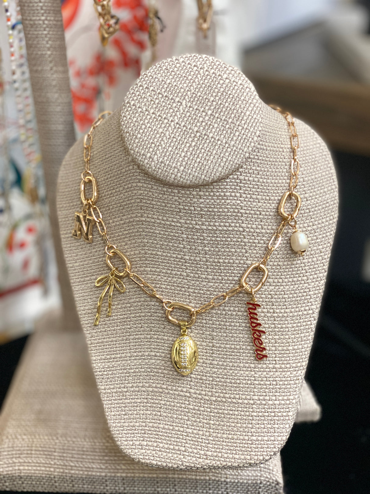 Avery Multi-Charm Collector Necklace Base in Shiny Gold