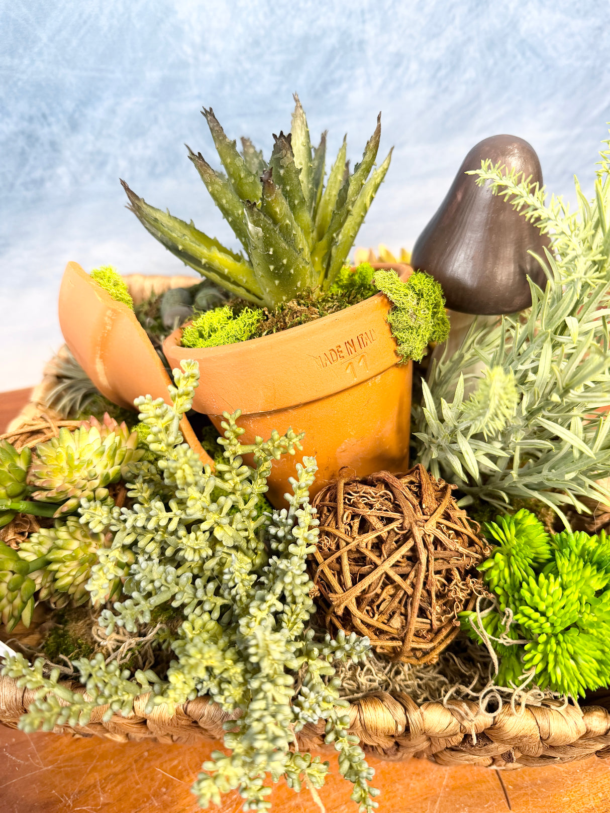 12" Succulent Garden Dish Centerpiece